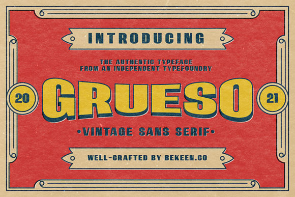 Grueso: Bold Vintage Font for Web Design